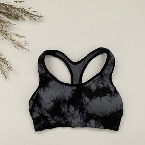 Champion Tie Dye Black/Gray Sports Bra Size Small